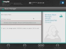 Insyde BIOS Boot Menu